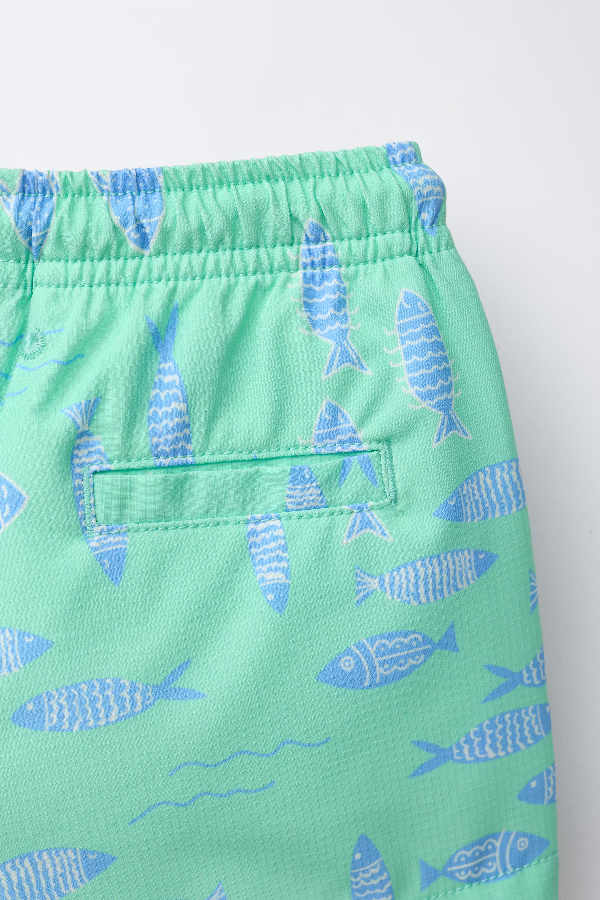 2-6 YEARS/ FISH PRINT SWIM SHORTS